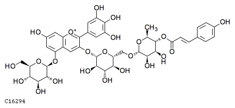 GIF of Delphinidin-3-(p-coumaroyl)-rutinoside-5-glucoside