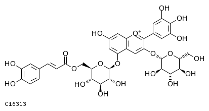 GIF of Delphinidin 3-glucoside 5-caffoyl-glucoside