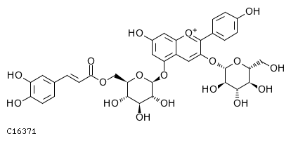 GIF of Pelargonidin 3-glucoside 5-caffeoylglucoside